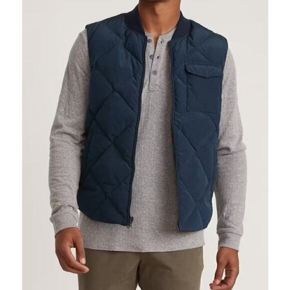 Marine Layer Reversible Puffer Vest Light Weight Packable Sky Captain NWT M - Picture 3 of 11